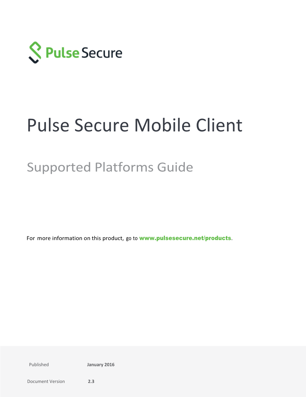 Pulse Secure Mobile Client