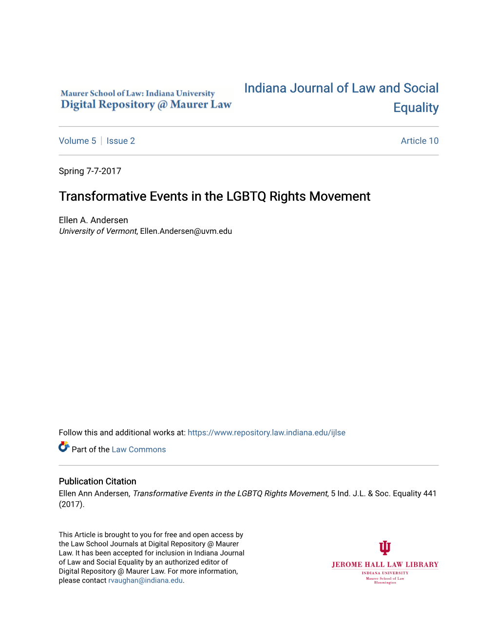 Transformative Events in the LGBTQ Rights Movement