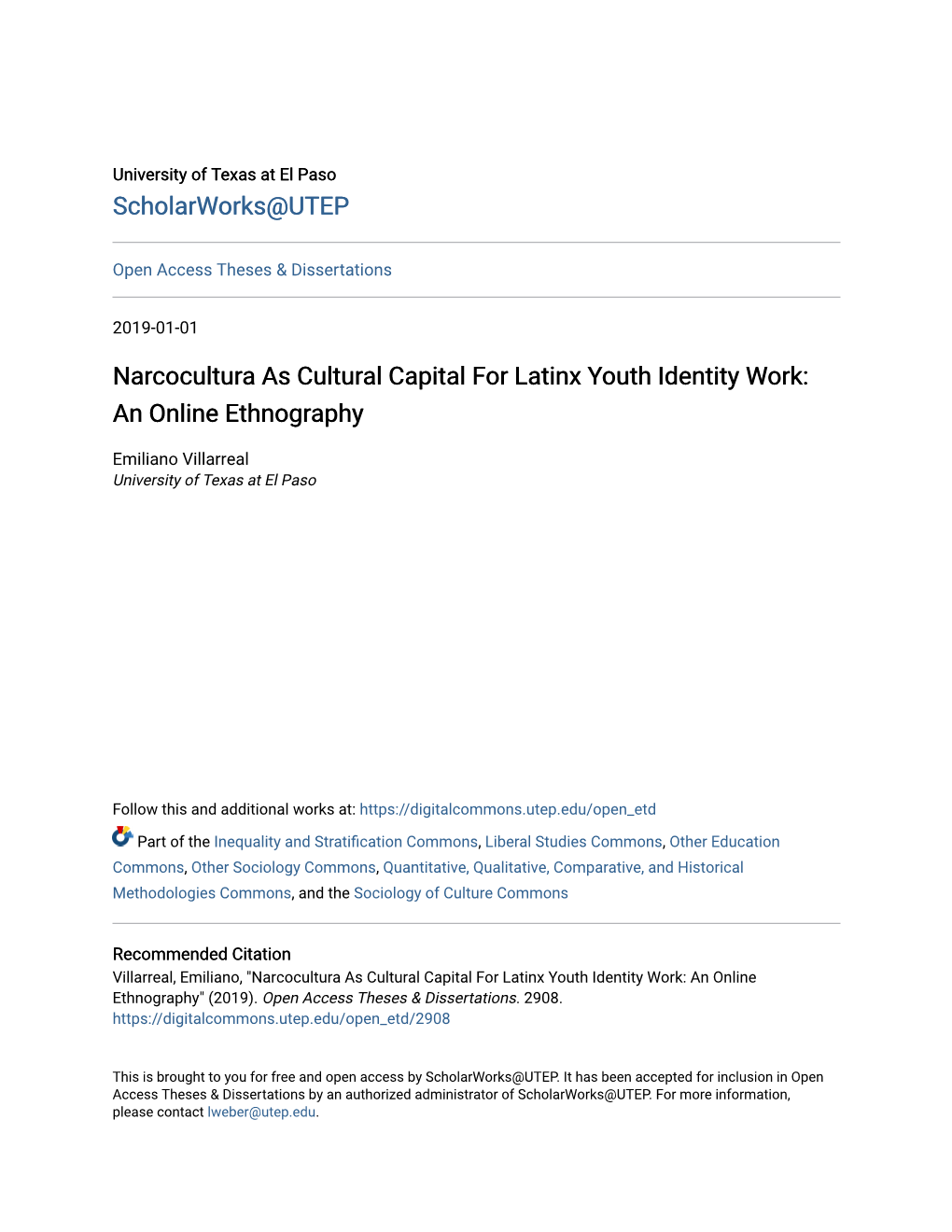 Narcocultura As Cultural Capital for Latinx Youth Identity Work: an Online Ethnography