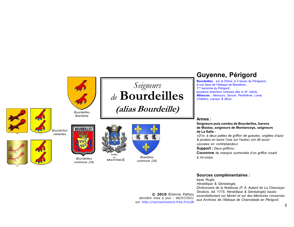 De Bourdeilles Châtillon, Lansac & Biron