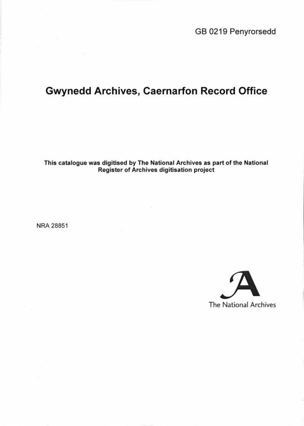 Gwynedd Archives, Caernarfon Record Office