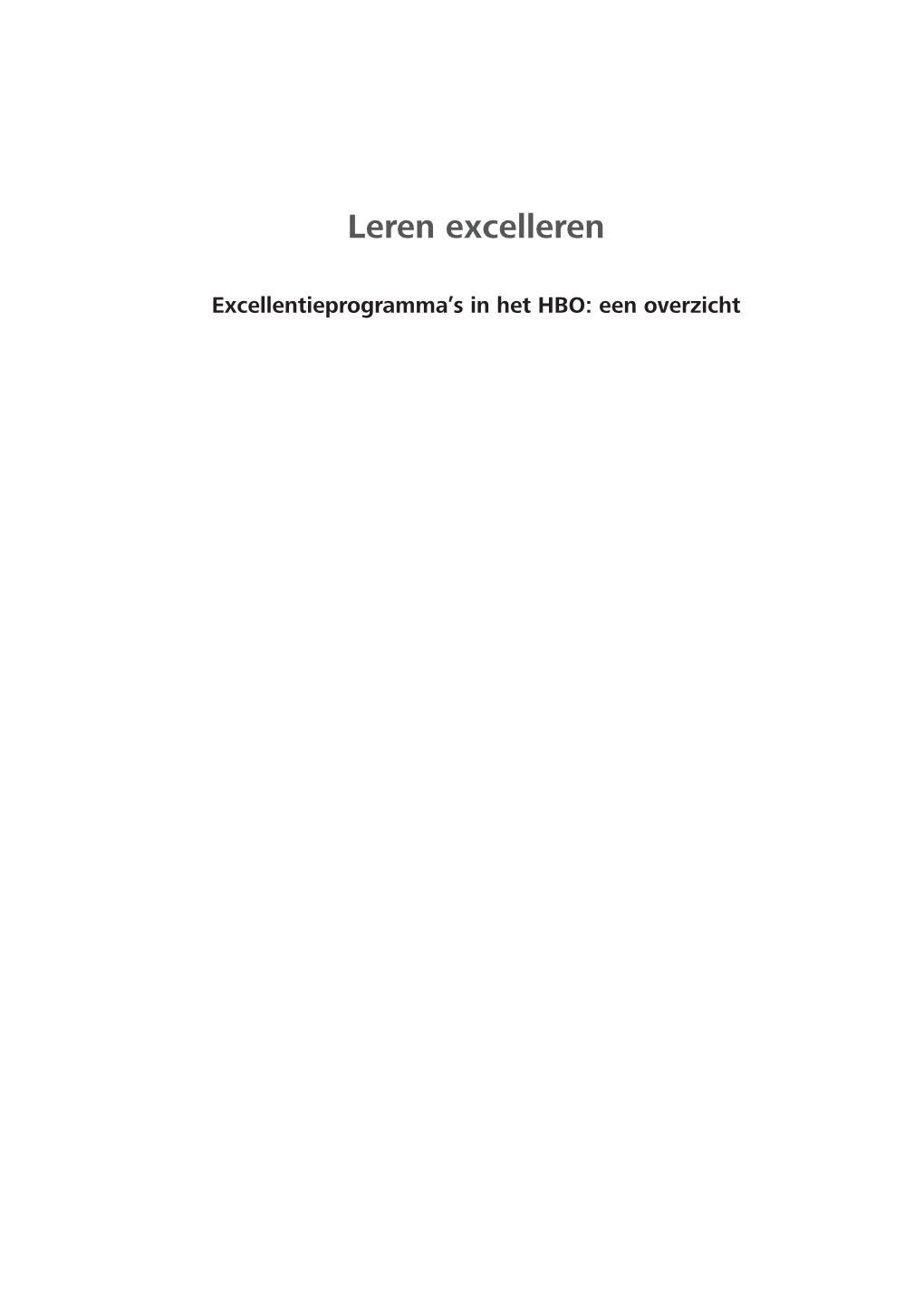 Leren Excelleren