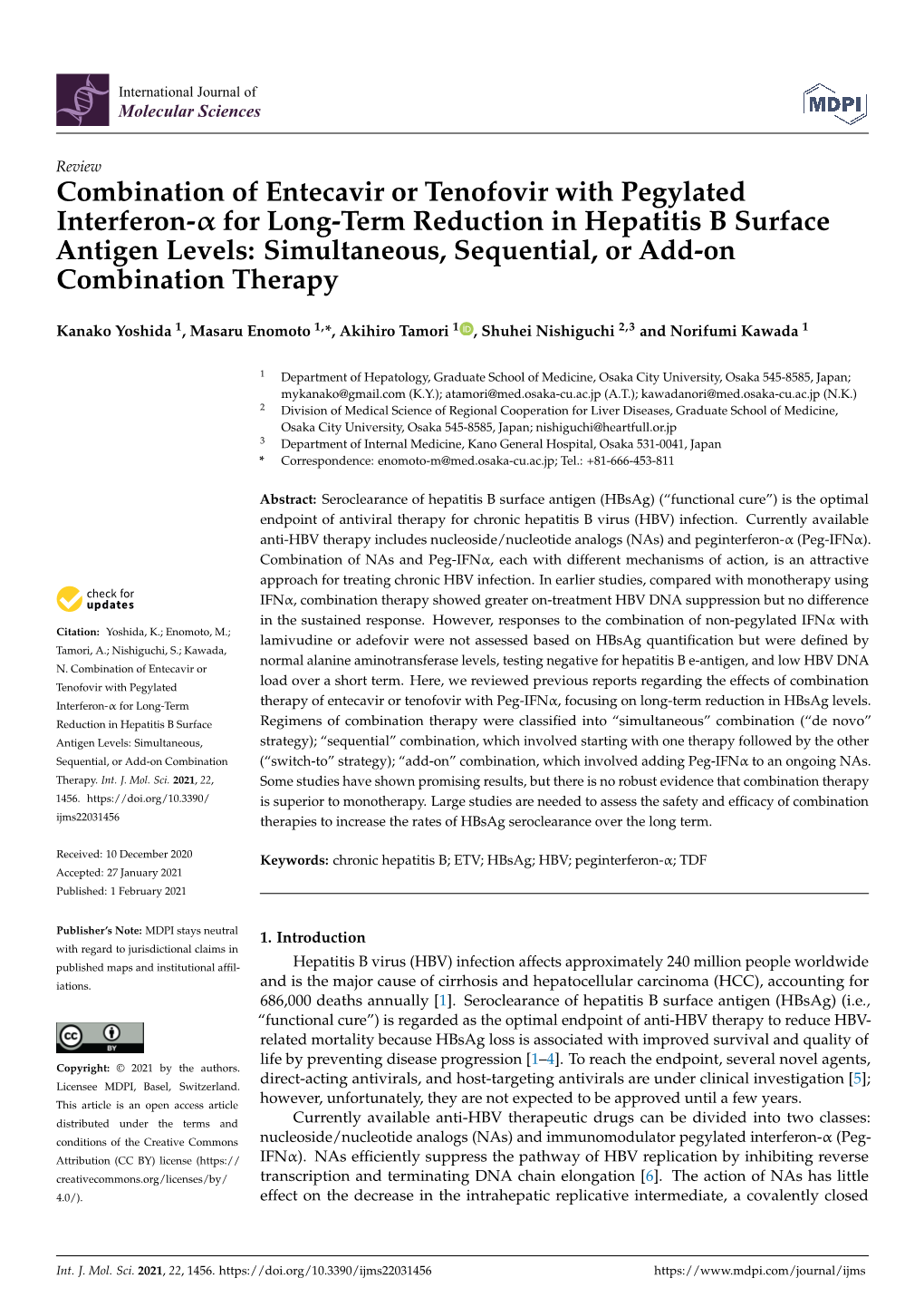 Combination of Entecavir Or Tenofovir with Pegylated Interferon