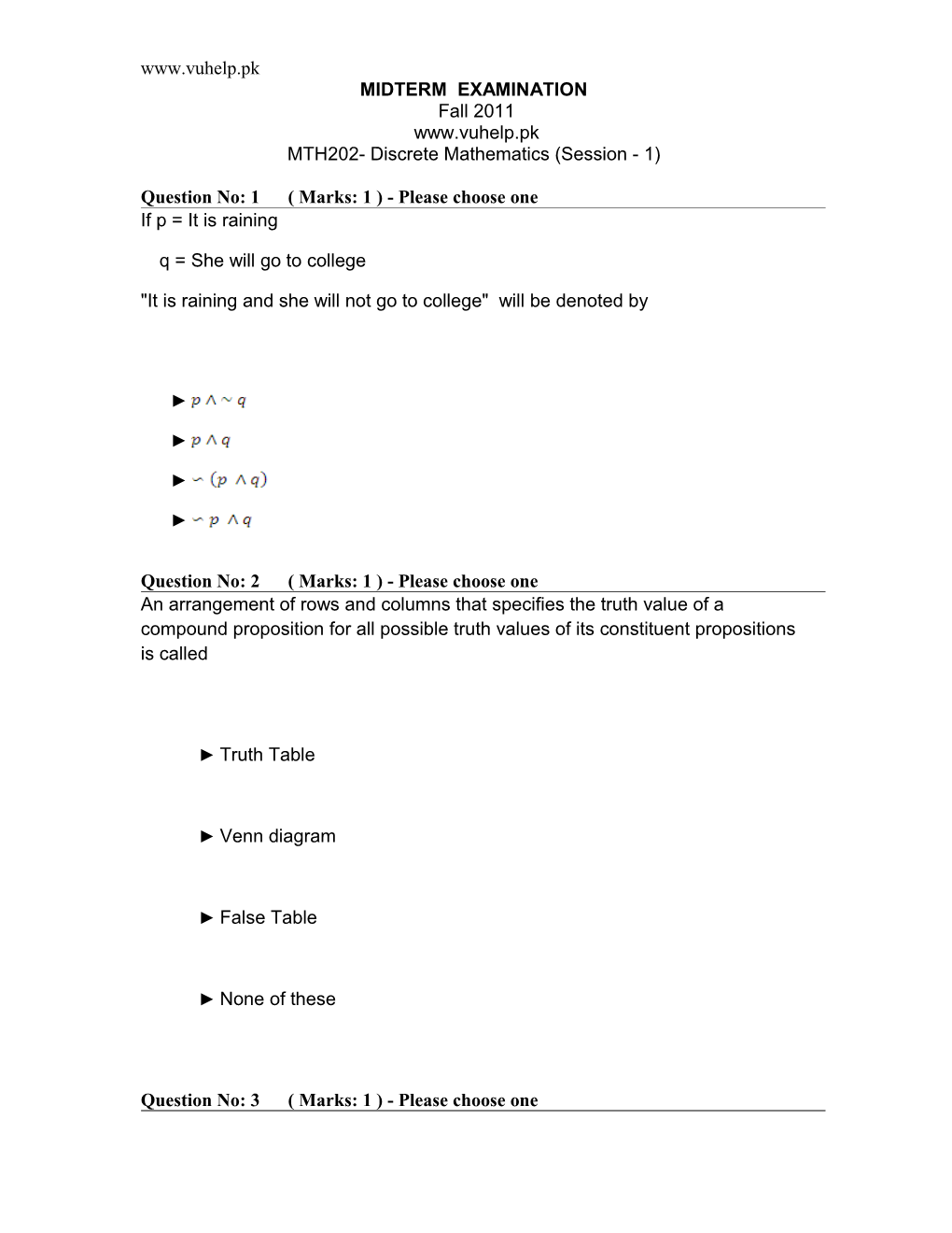 Midterm Examination s5