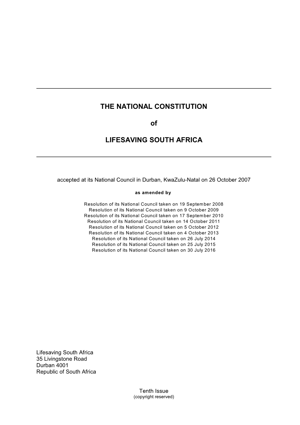 LSA Constitution