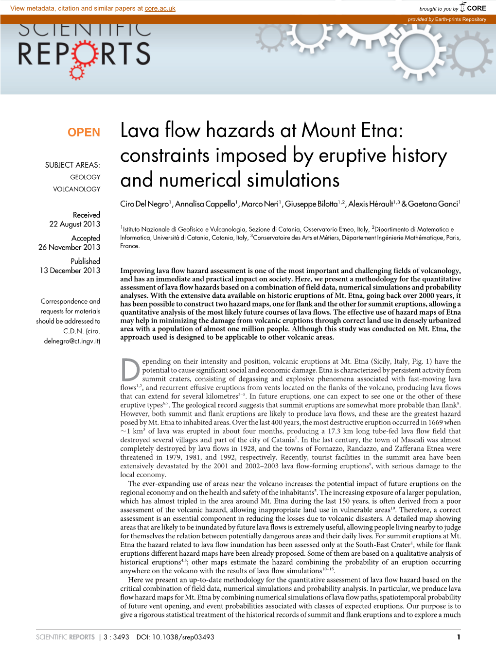 Lava Flow Hazards at Mount Etna