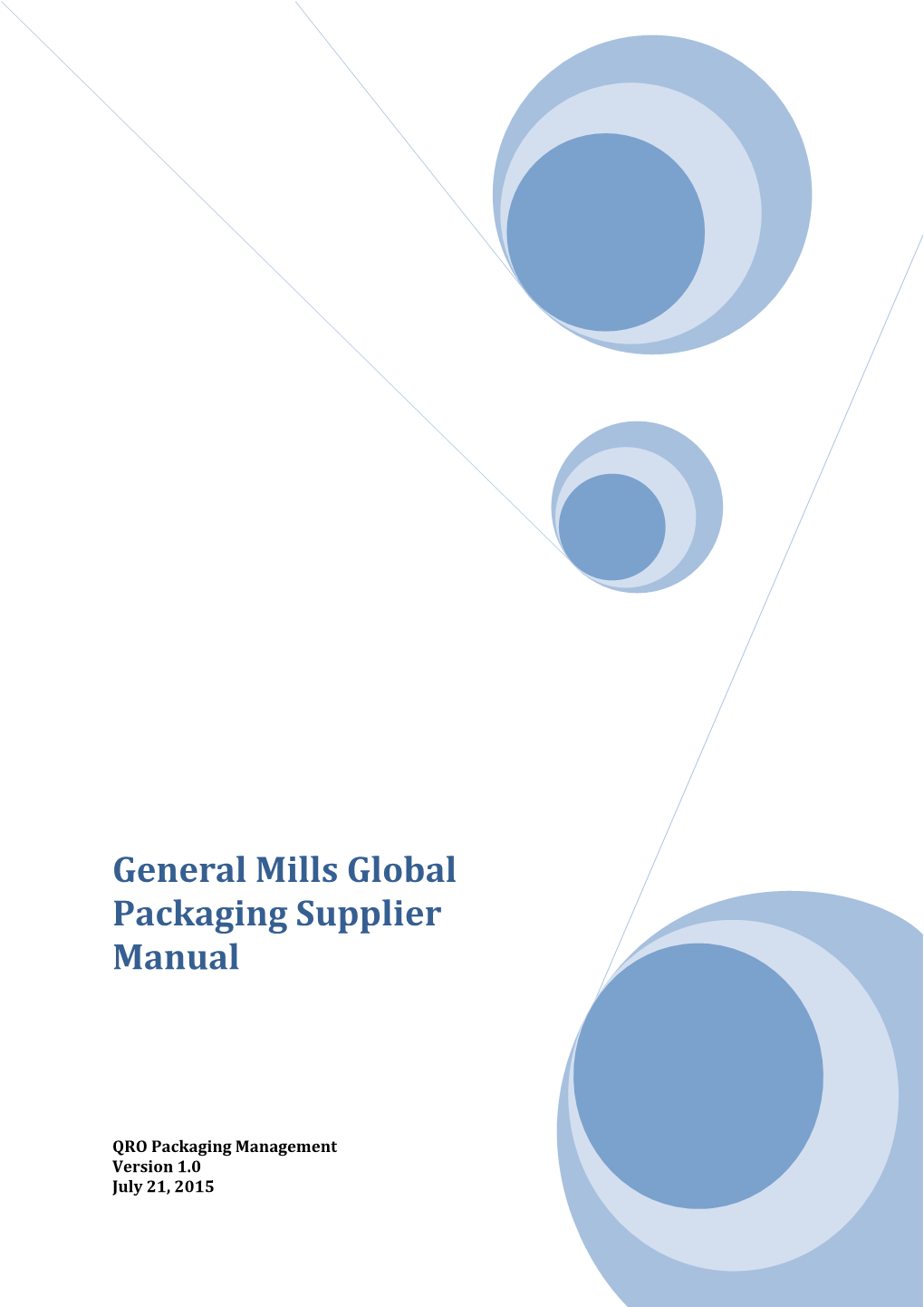 General Mills Global Packaging Supplier Manual