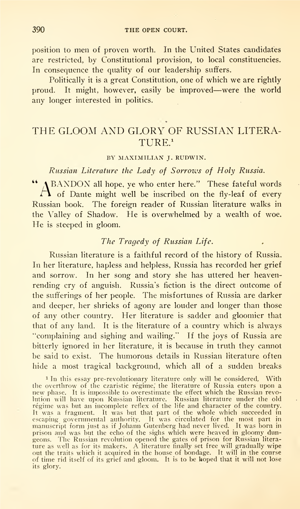 The Gloom and Glory of Russian Literature. 393