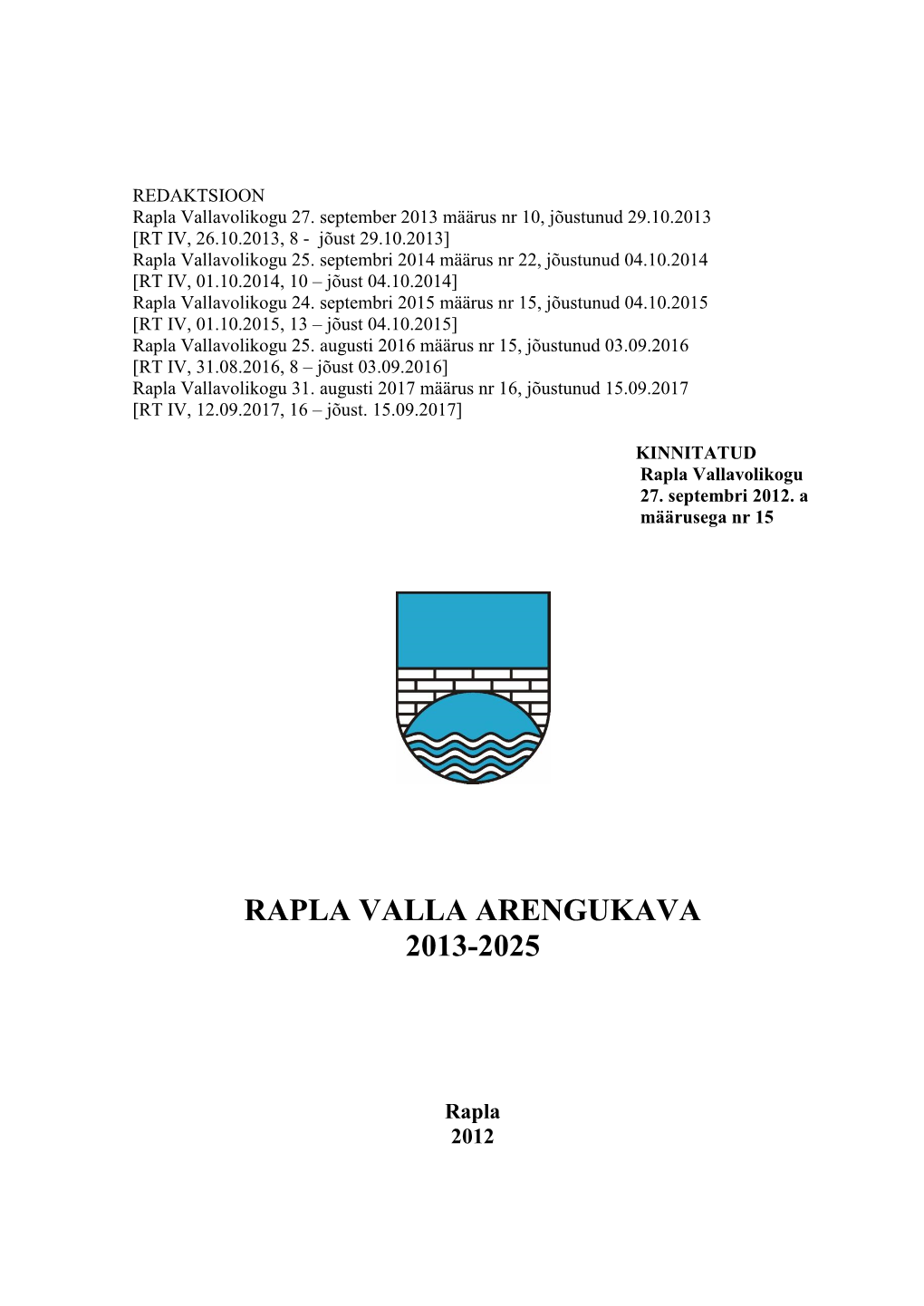 Rapla Valla Arengukava 2013-2025