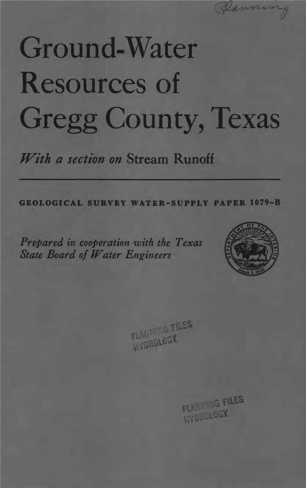 Ground-Water Resources of Gregg County, Texas