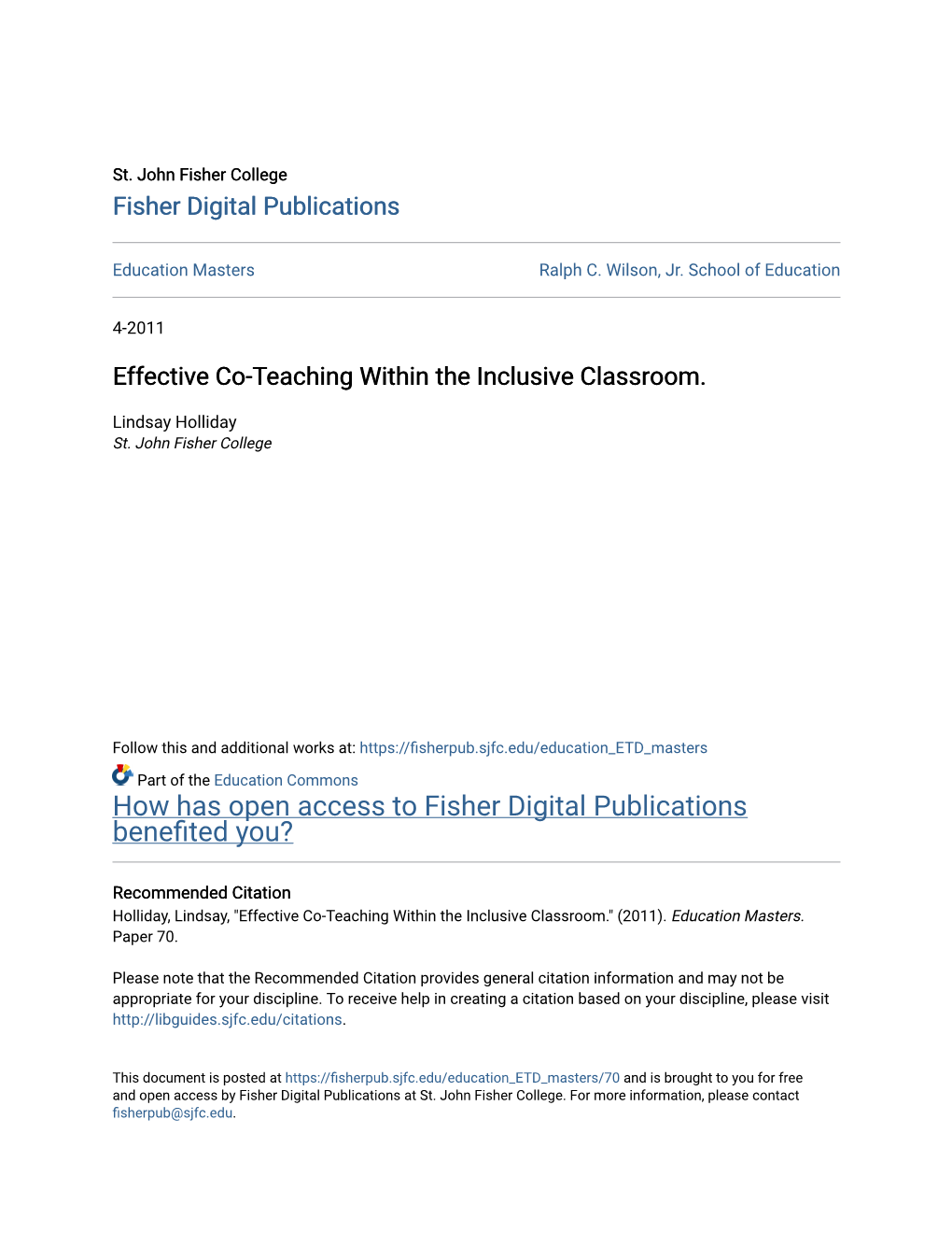 Effective Co-Teaching Within the Inclusive Classroom