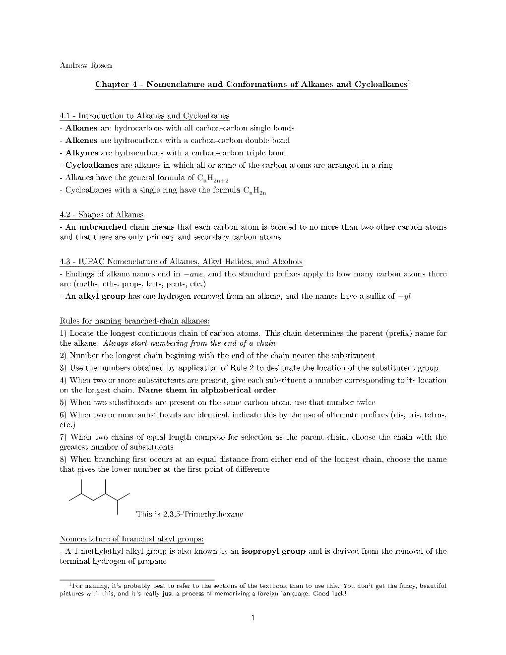 Nomenclature and Conformations of Alkanes and Cycloalkanes1 on The