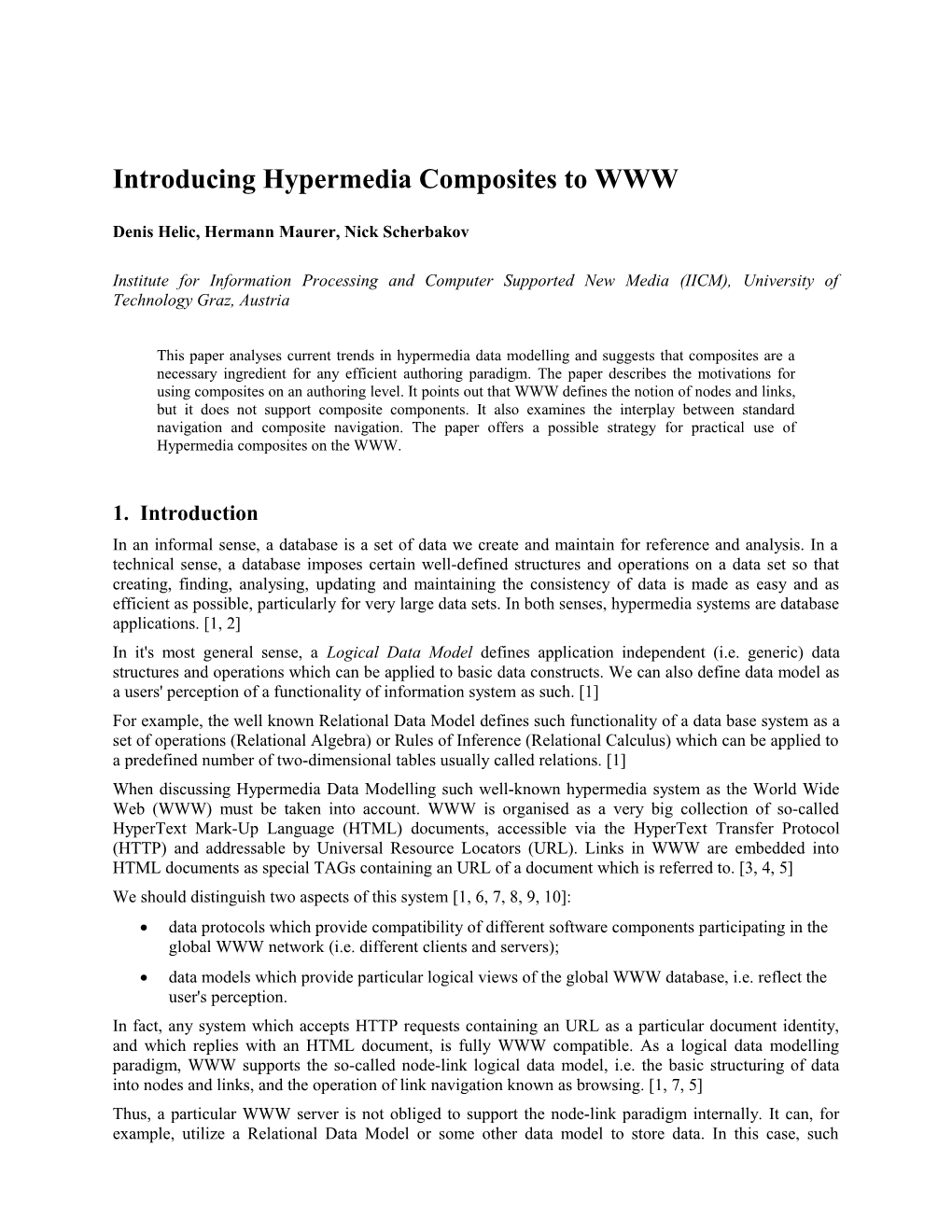 Mapping Hypermedia Composites on WWW