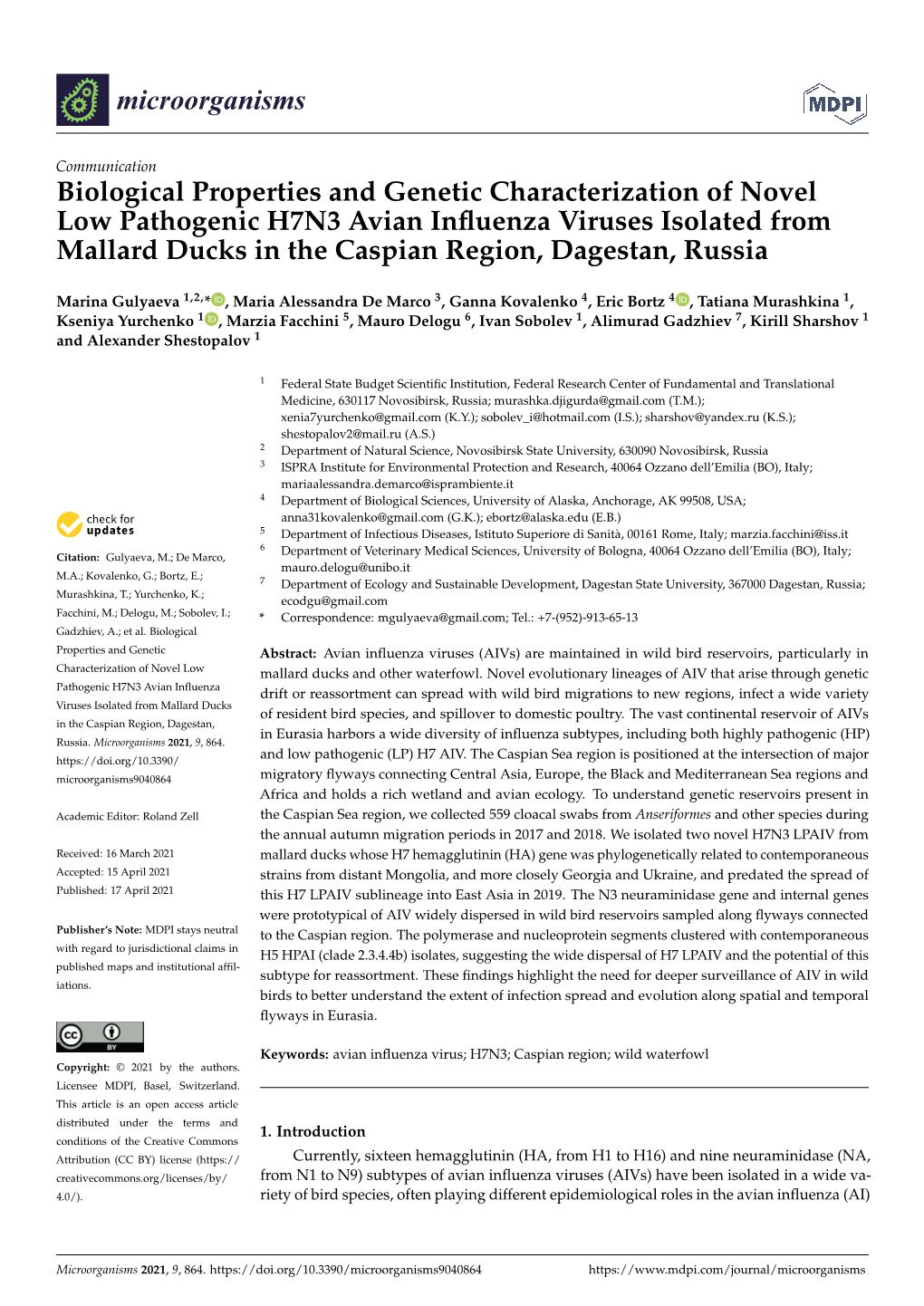 Biological Properties and Genetic Characterization of Novel Low