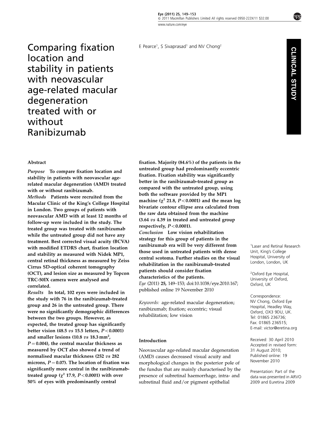 Comparing Fixation Location and Stability in Patients with Neovascular