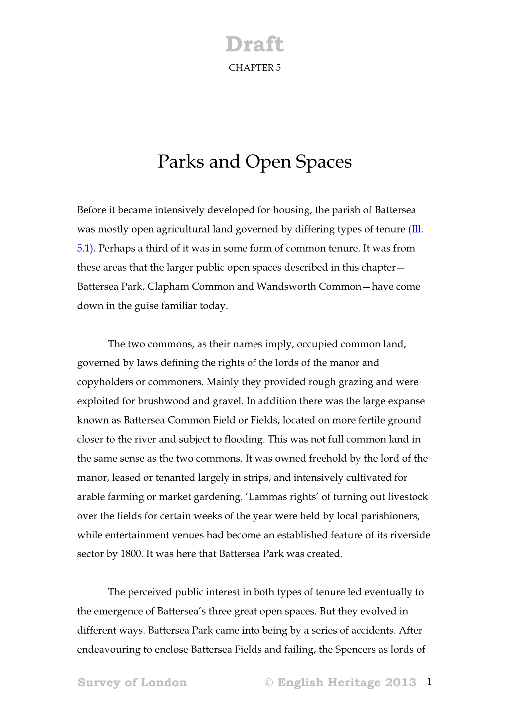 Chapter 5: Parks and Open Spaces