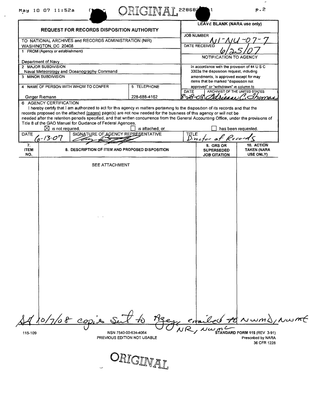 Naval Oceanographic Records