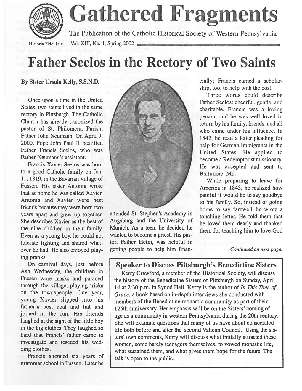 Father Seelos in the Rectory of Two Saints