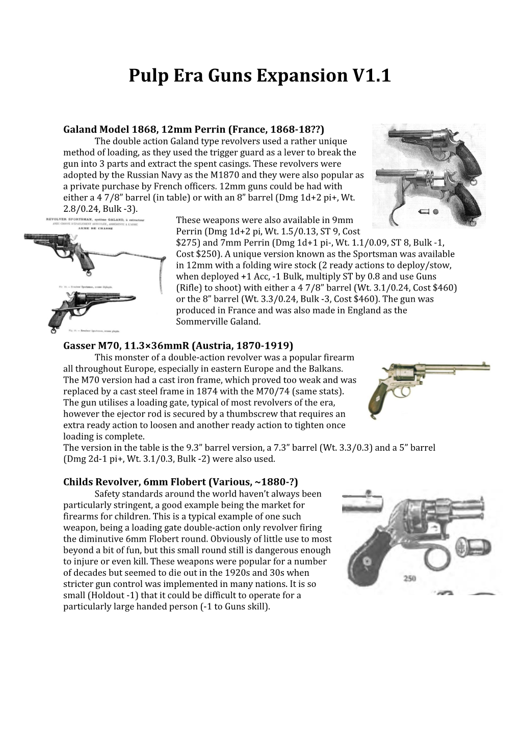 Pulp Era Guns Expansion V1.1