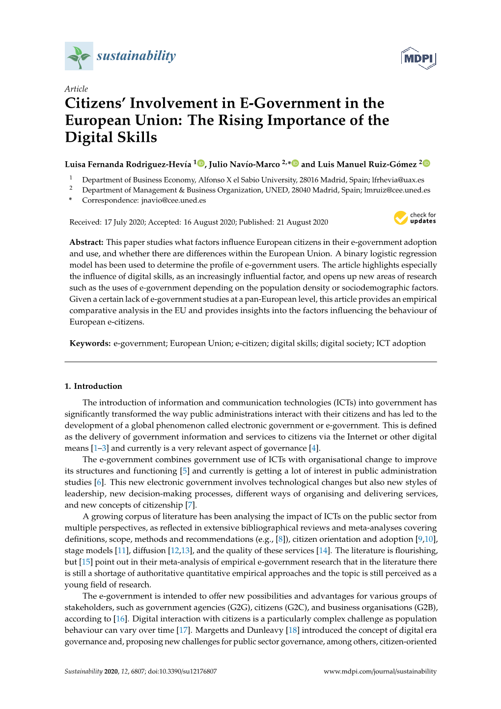 Citizens' Involvement in E-Government in the European Union