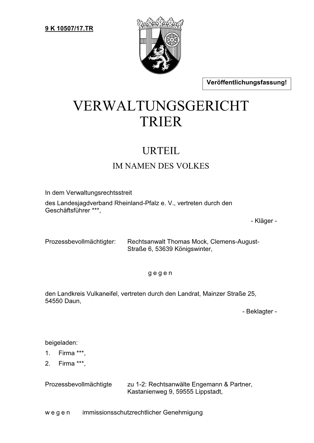 Verwaltungsgericht Trier