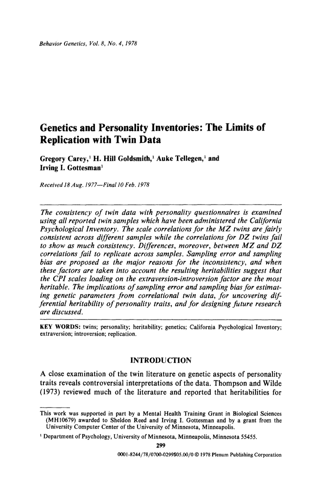 Genetics and Personality Inventories: the Limits of Replication with Twin Data