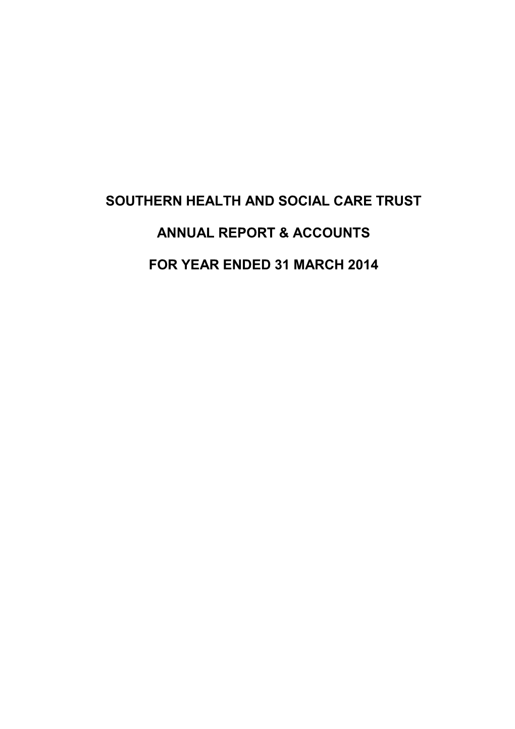 Southern Health and Social Care Trust Annual Report