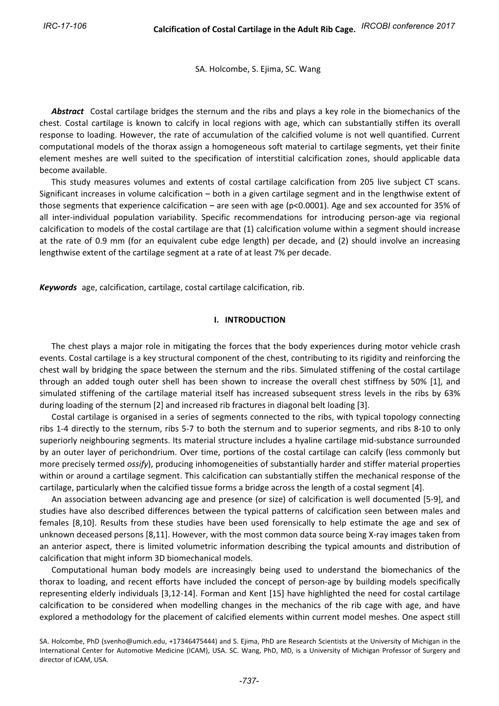 Calcification of Costal Cartilage in the Adult Rib Cage