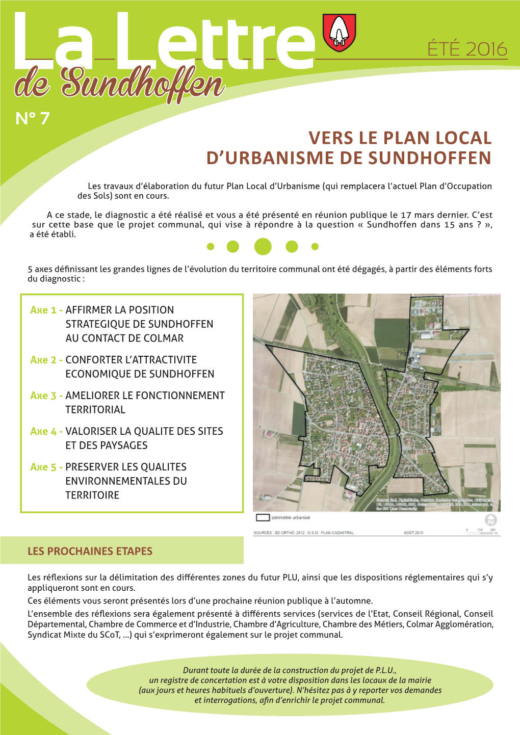 De Sundhoffen N° 7 VERS LE PLAN LOCAL D’URBANISME DE SUNDHOFFEN