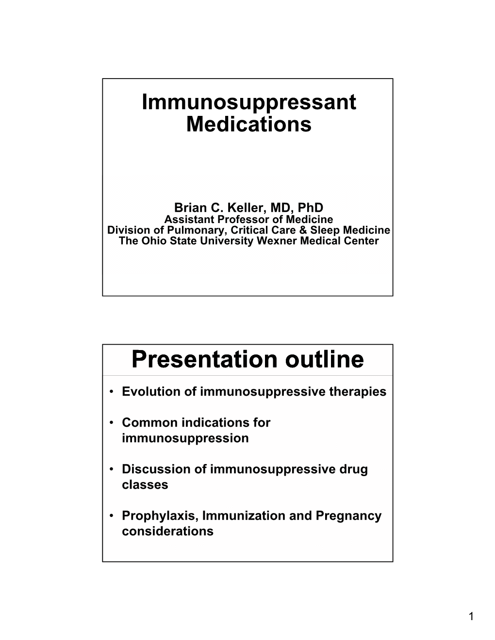 Adverse Effects • Avoid Infectious Complications