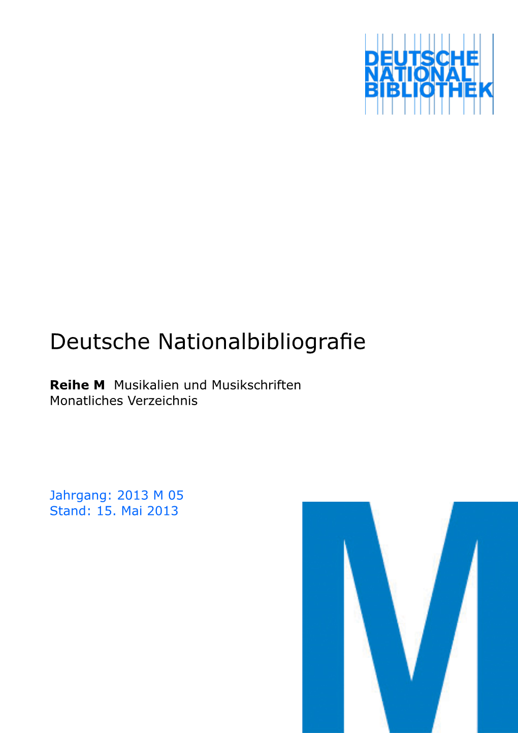 Deutsche Nationalbibliografie 2013 M 05