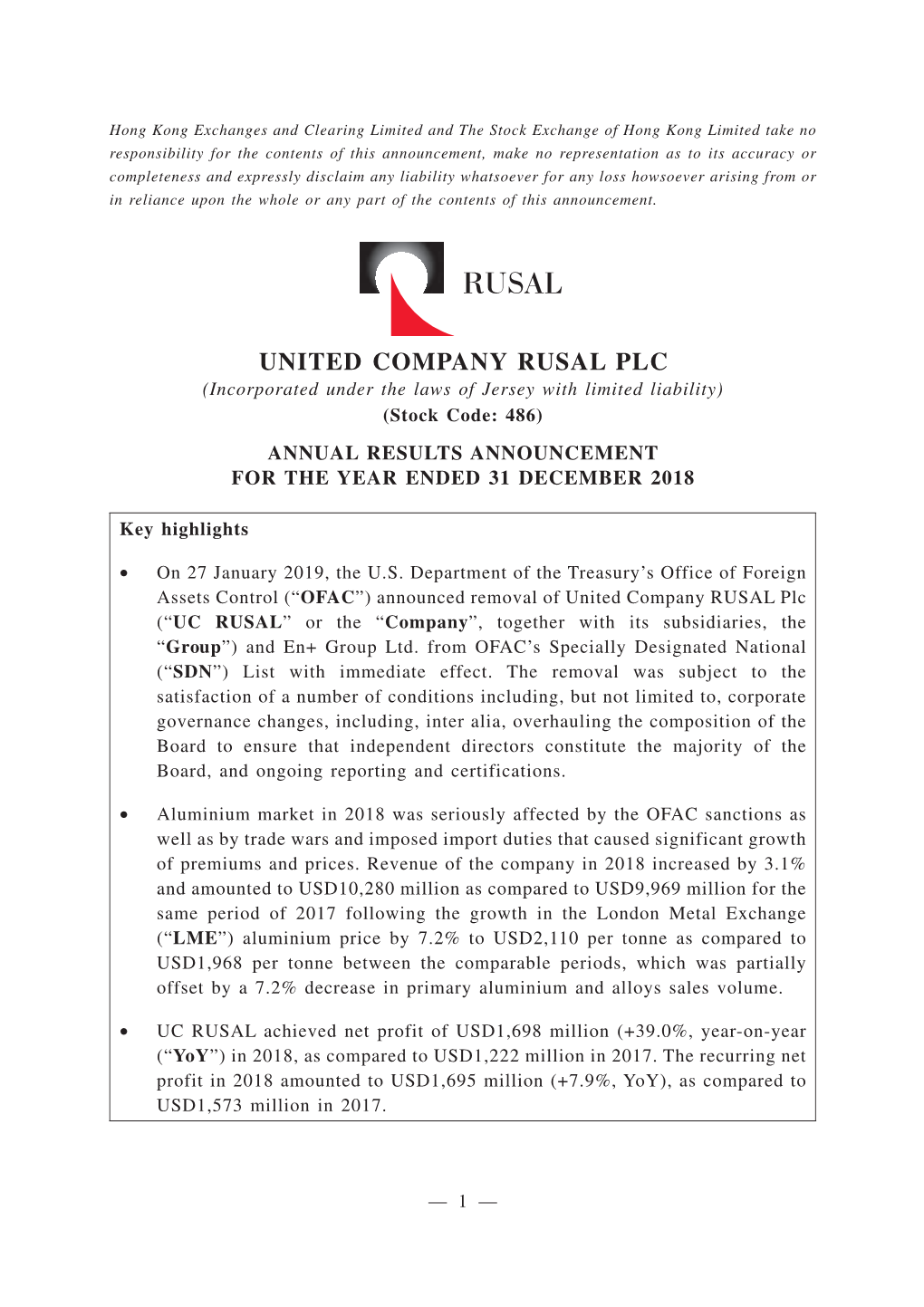 United Company Rusal