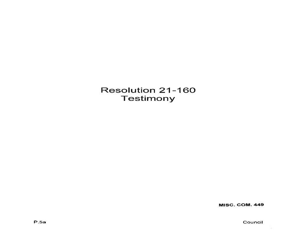 Resolution 21-1 60 Testimony