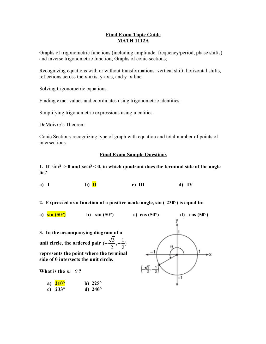 Final Exam Review s7