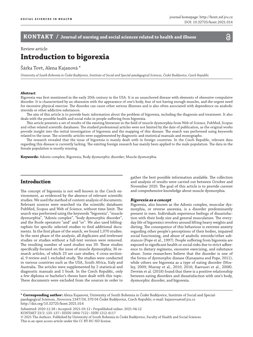 Introduction to Bigorexia