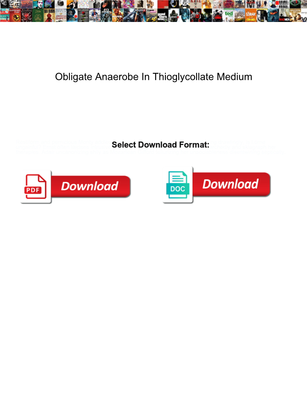 Obligate Anaerobe in Thioglycollate Medium