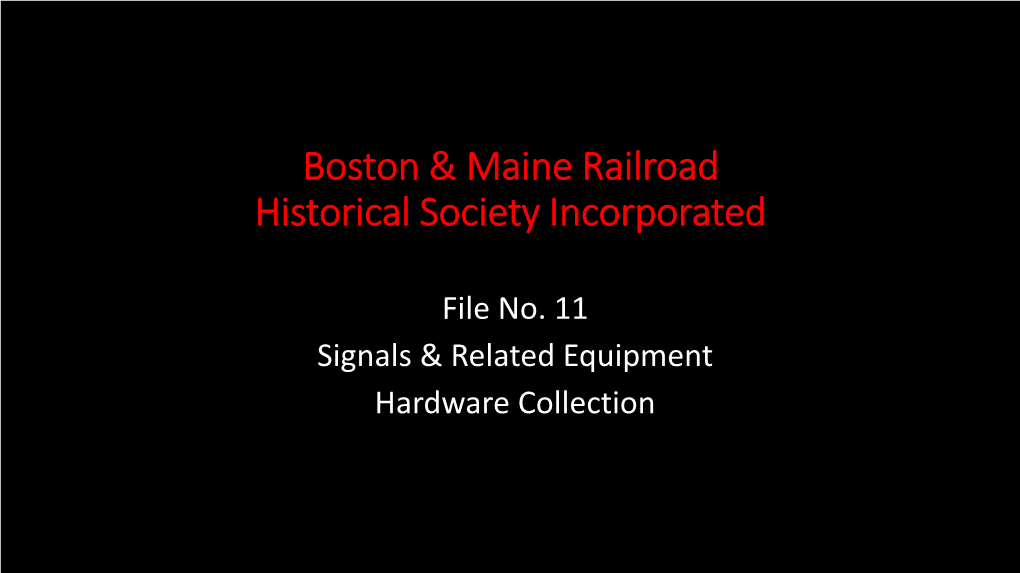 Railroad Signals & Related Equipment