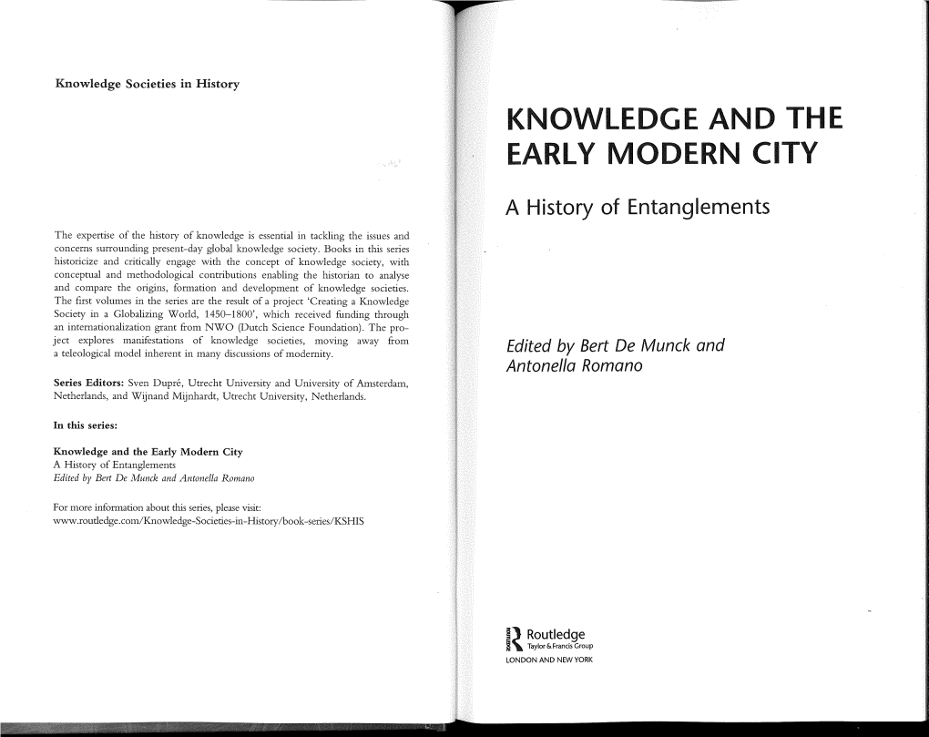 Knowledge and the Early Modern City