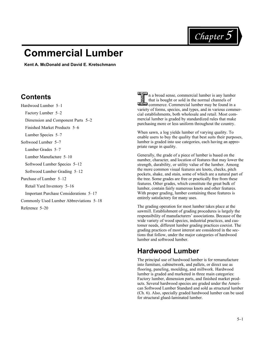 Chapter 5--Commercial Lumber