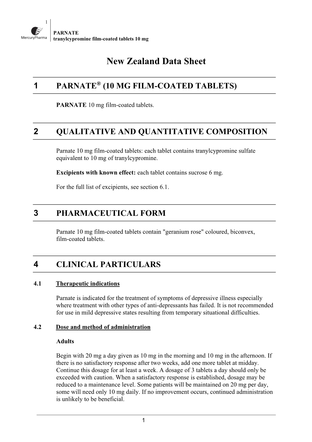 New Zealand Data Sheet