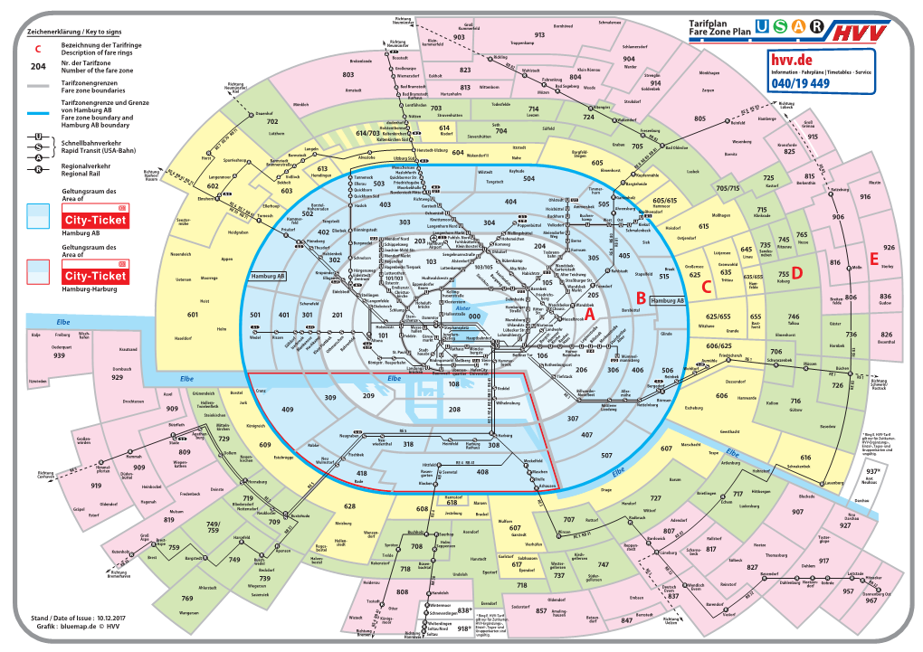 HVV Plan Tarifplan USAR