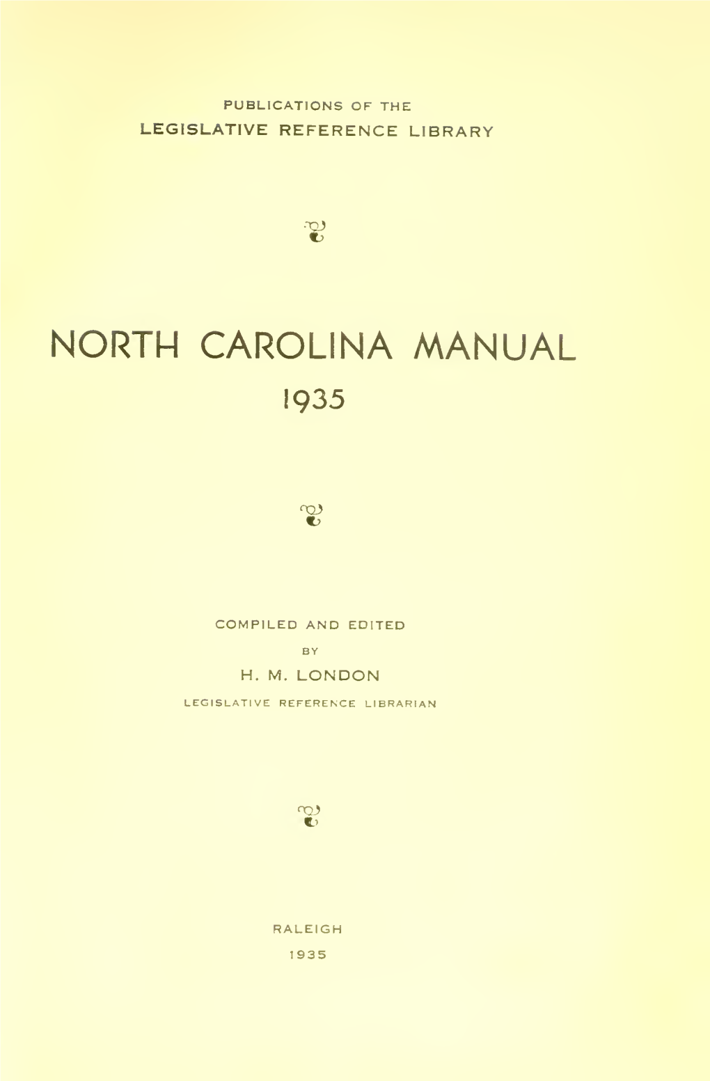 North Carolina Manual 1935