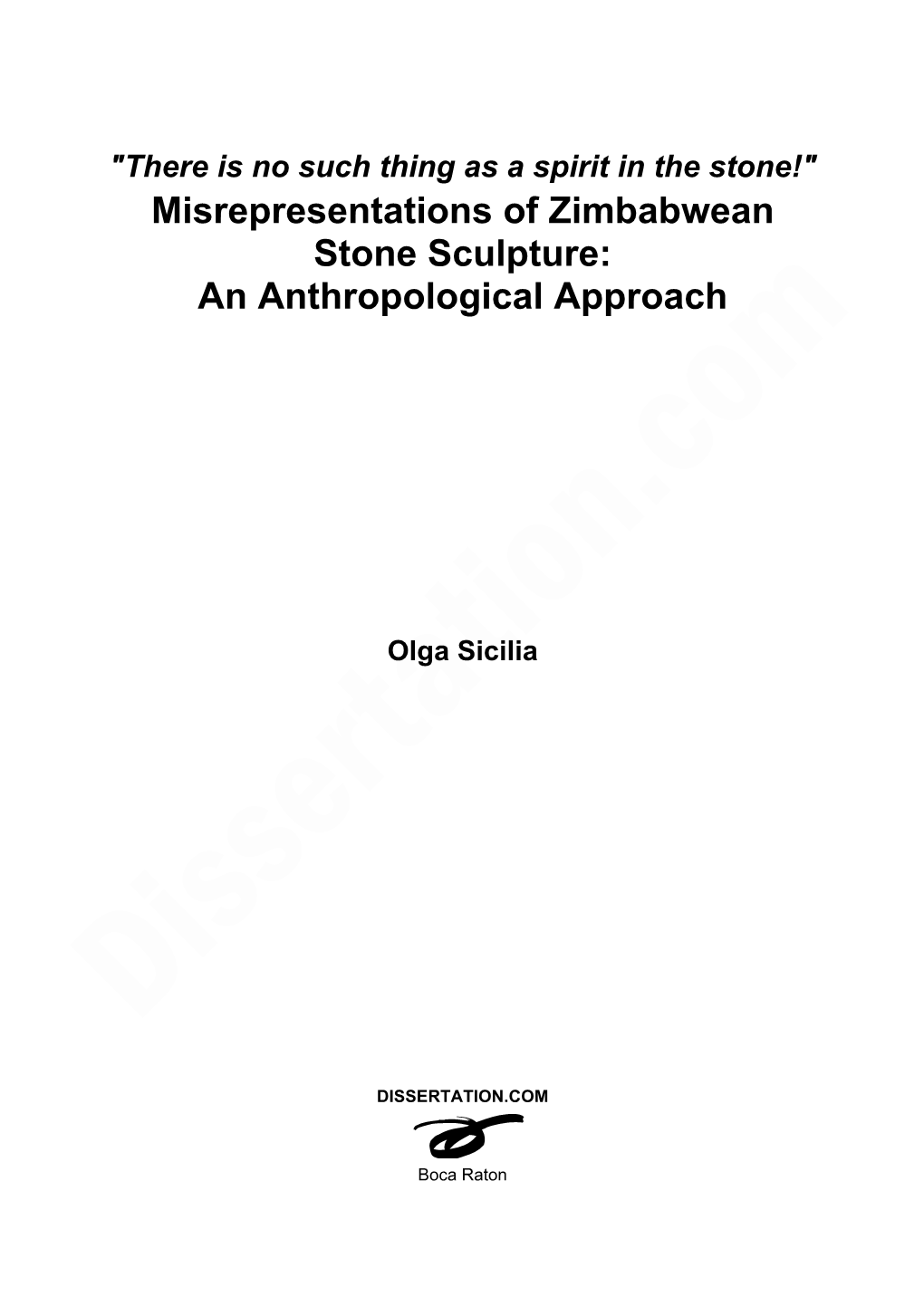 Misrepresentations of Zimbabwean Stone Sculpture: an Anthropological Approach