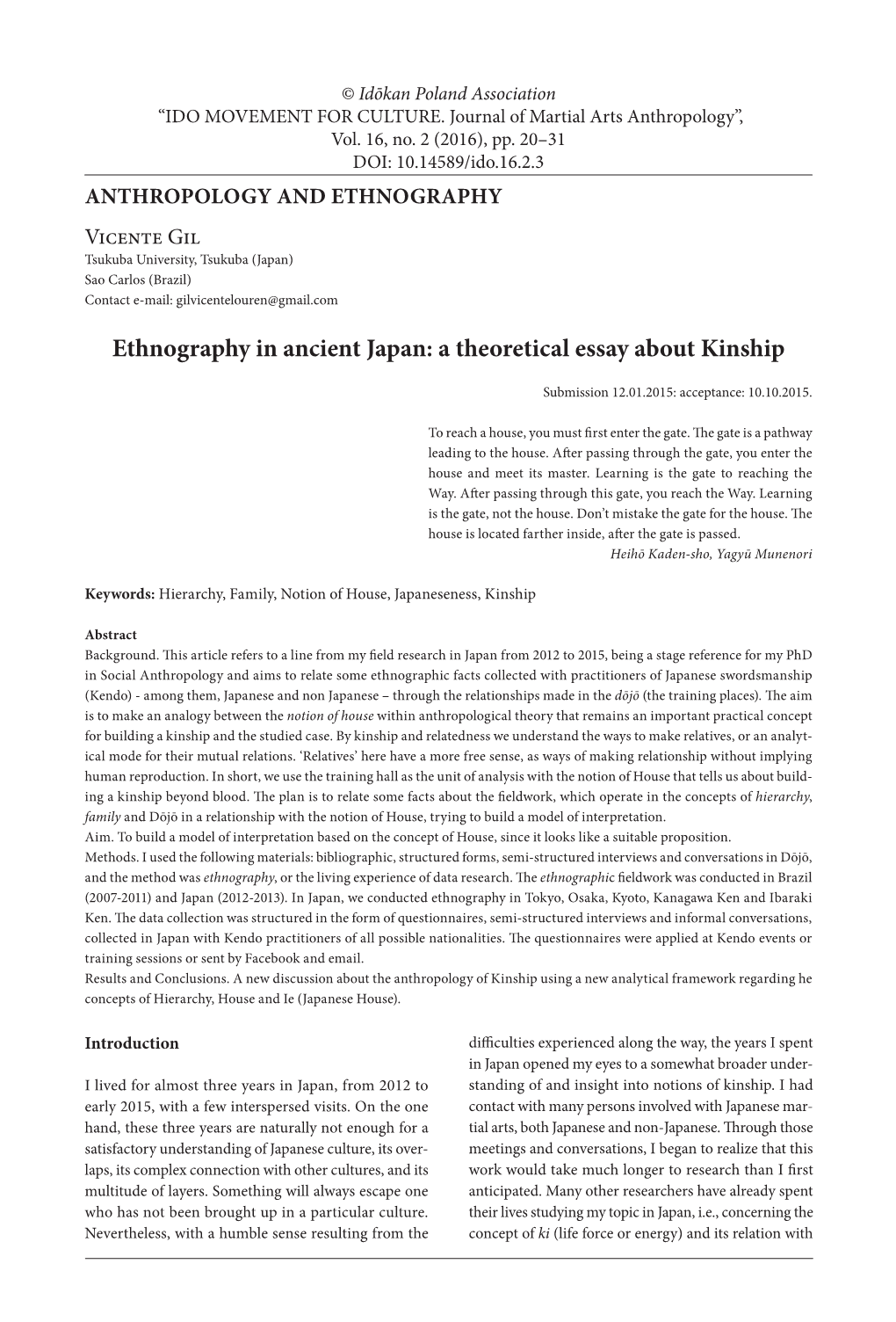 Ethnography in Ancient Japan: a Theoretical Essay About Kinship