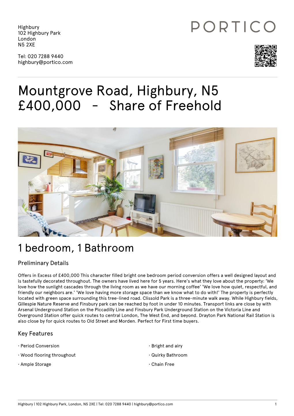 Mountgrove Road, Highbury, N5 £400000