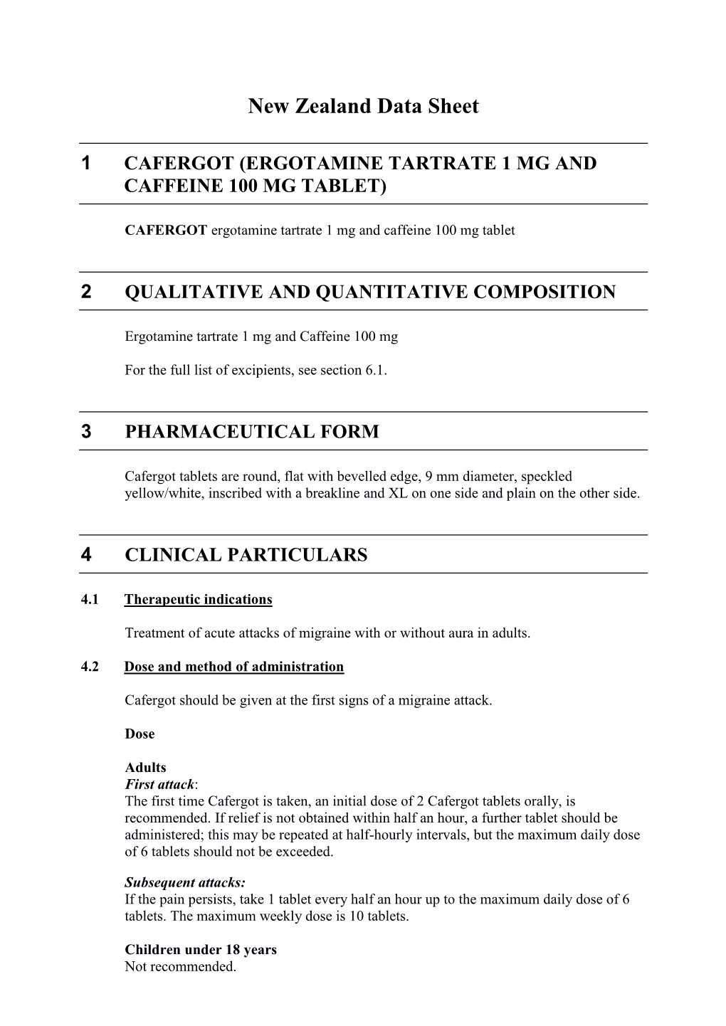 New Zealand Data Sheet