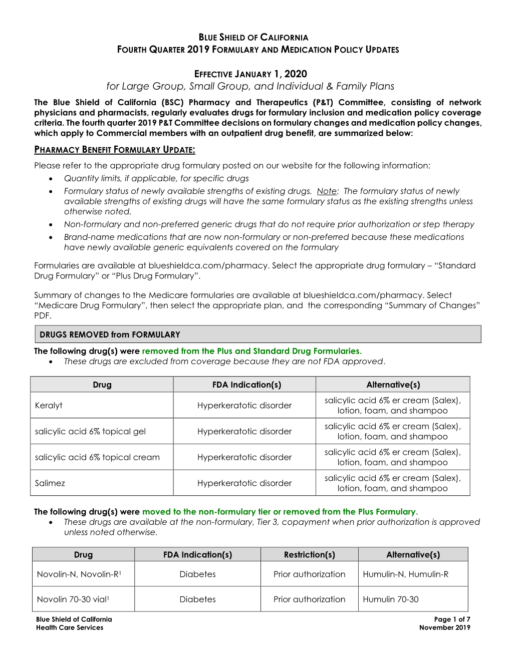 P&T Summary 4Q2019