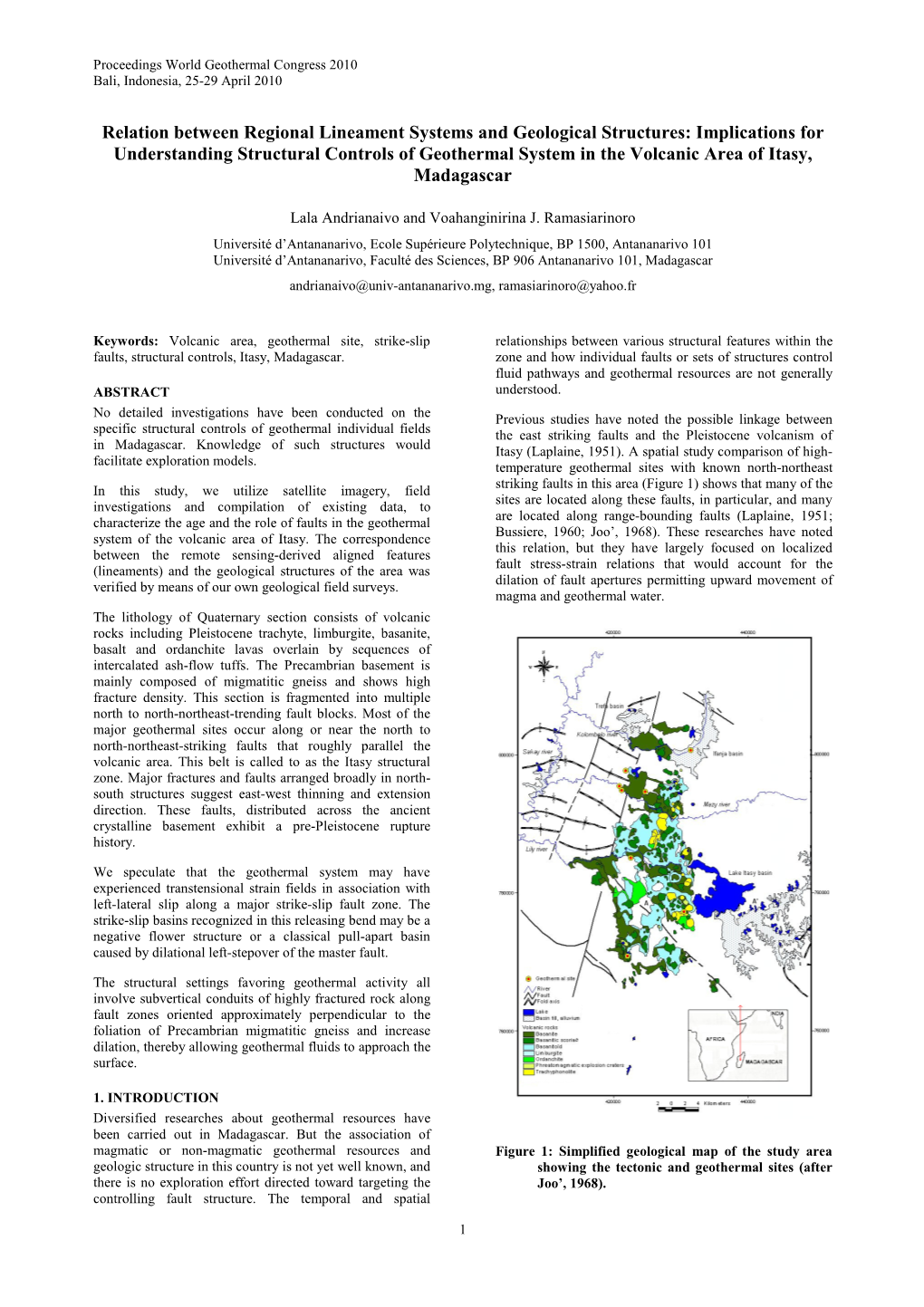 Relation Between Regional Lineament Systems and Geological