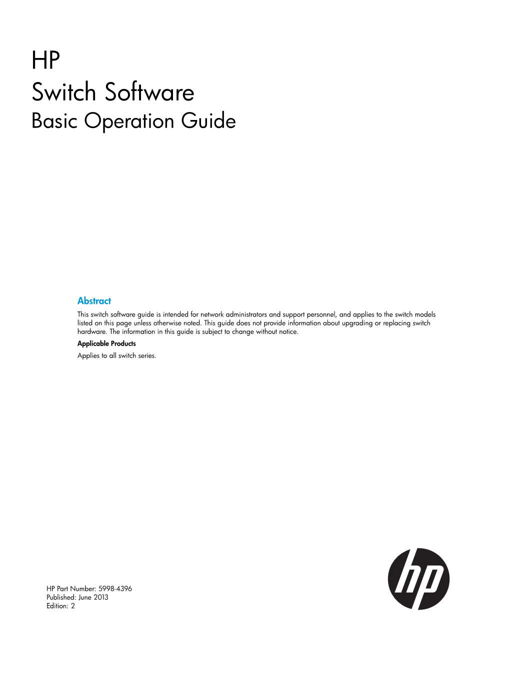 HP Switch Software Basic Operation Guide