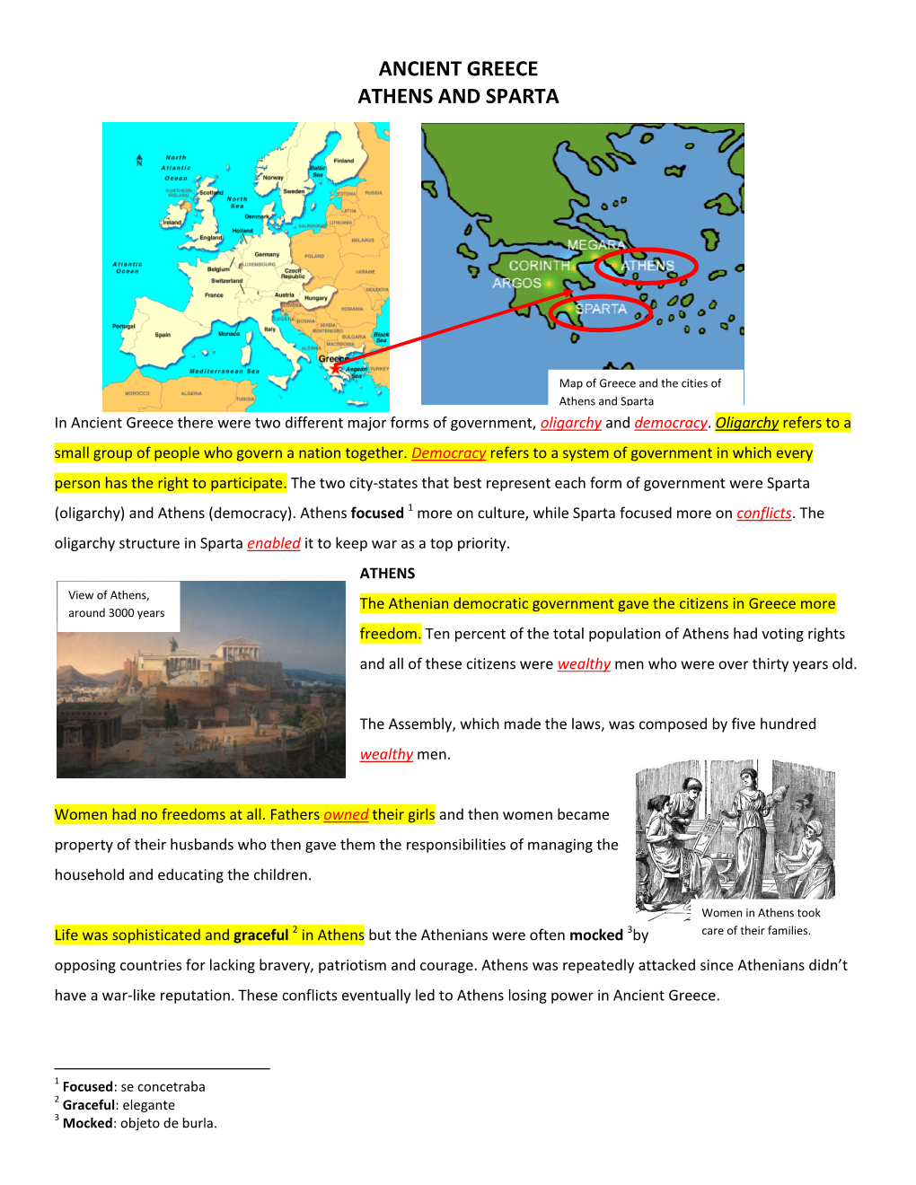 Ancient Greece Athens and Sparta